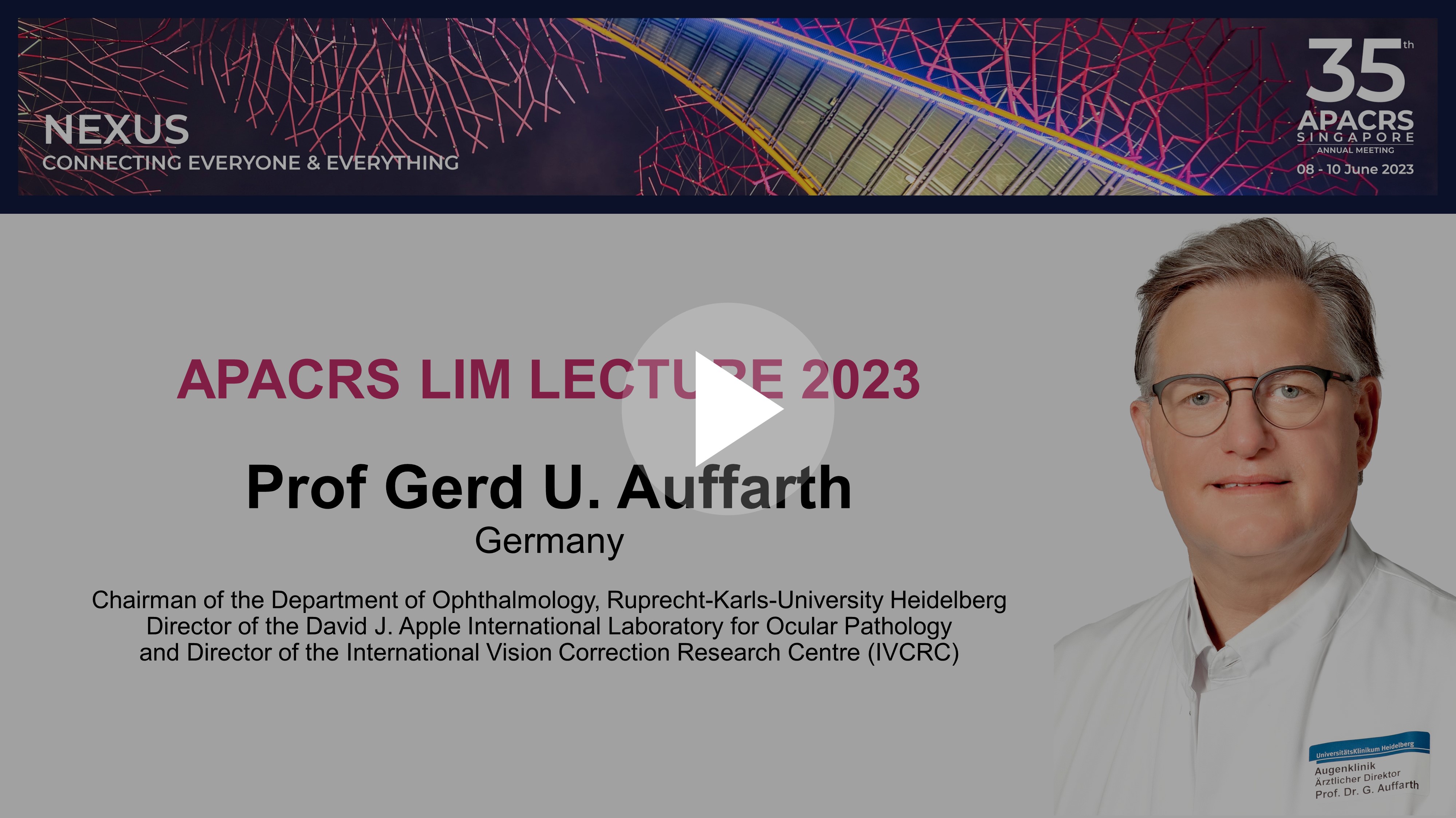 35th APACRS Annual Meeting Lim Lecture video thumbnail
